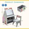 Costway Kids Table & Chair Set with Rotatable Double-sided Magnetic Blackboard & Whiteboard Grey/White